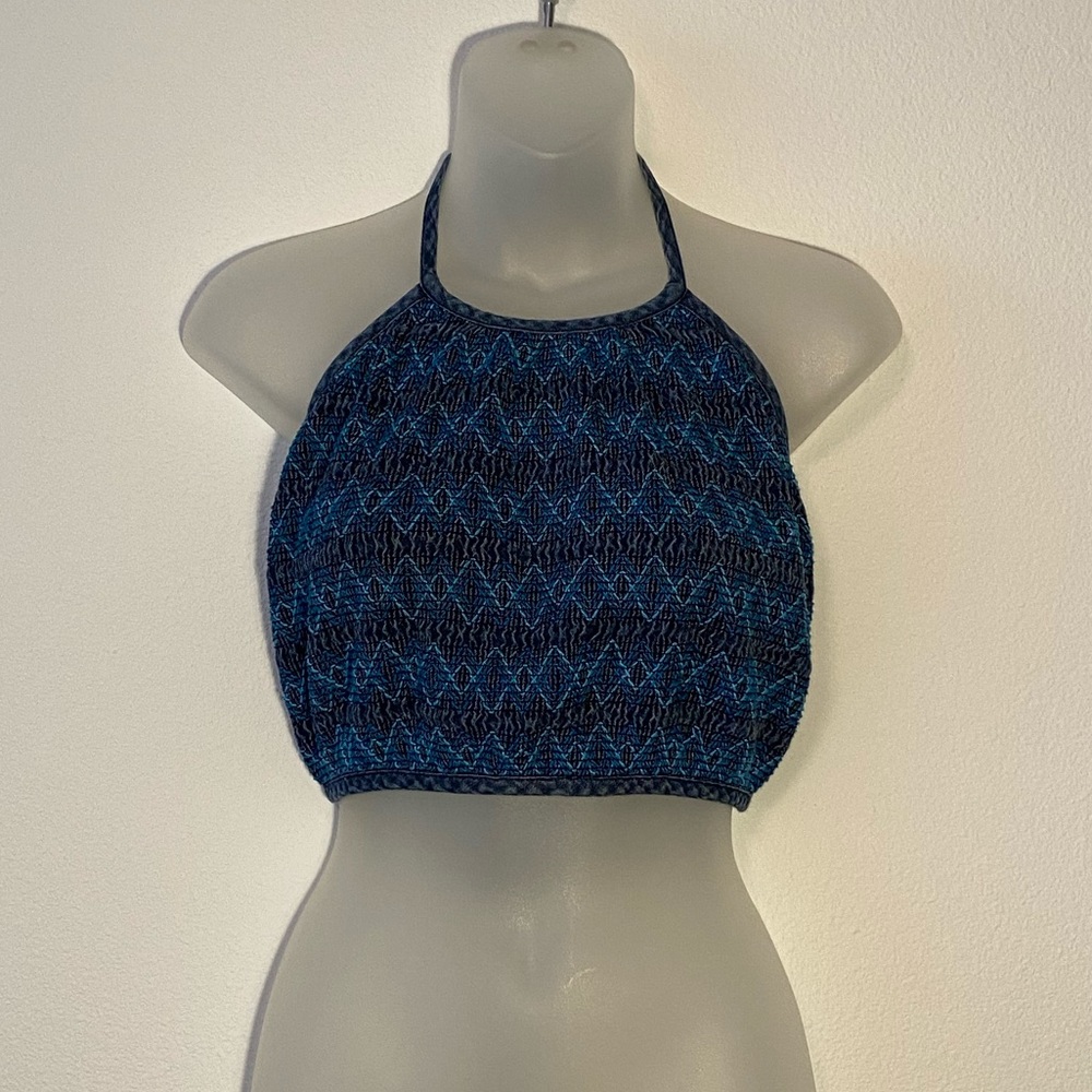 Express Bleus • Vintage Smocked Denim Halter Top